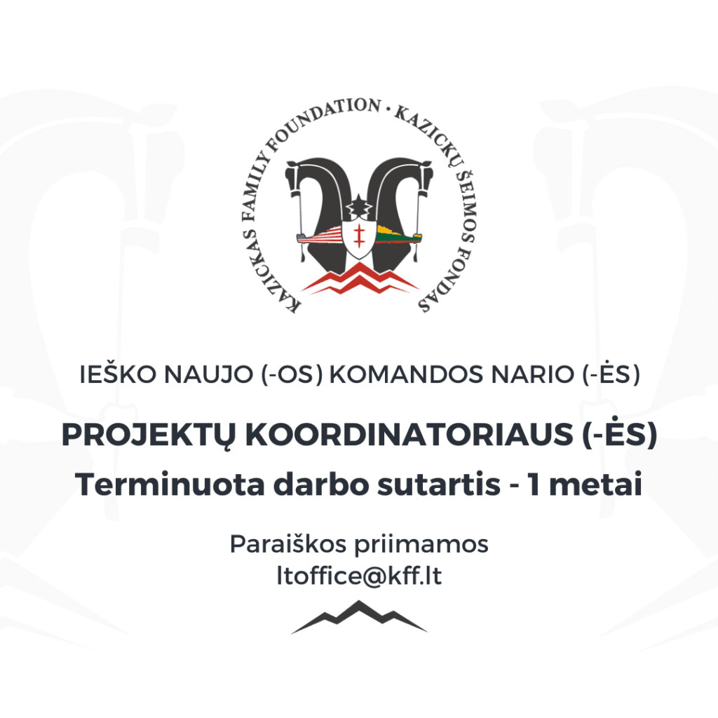 KŠF projektų koordinatorius (-ė) (terminuota darbo sutartis - 1 metai)
